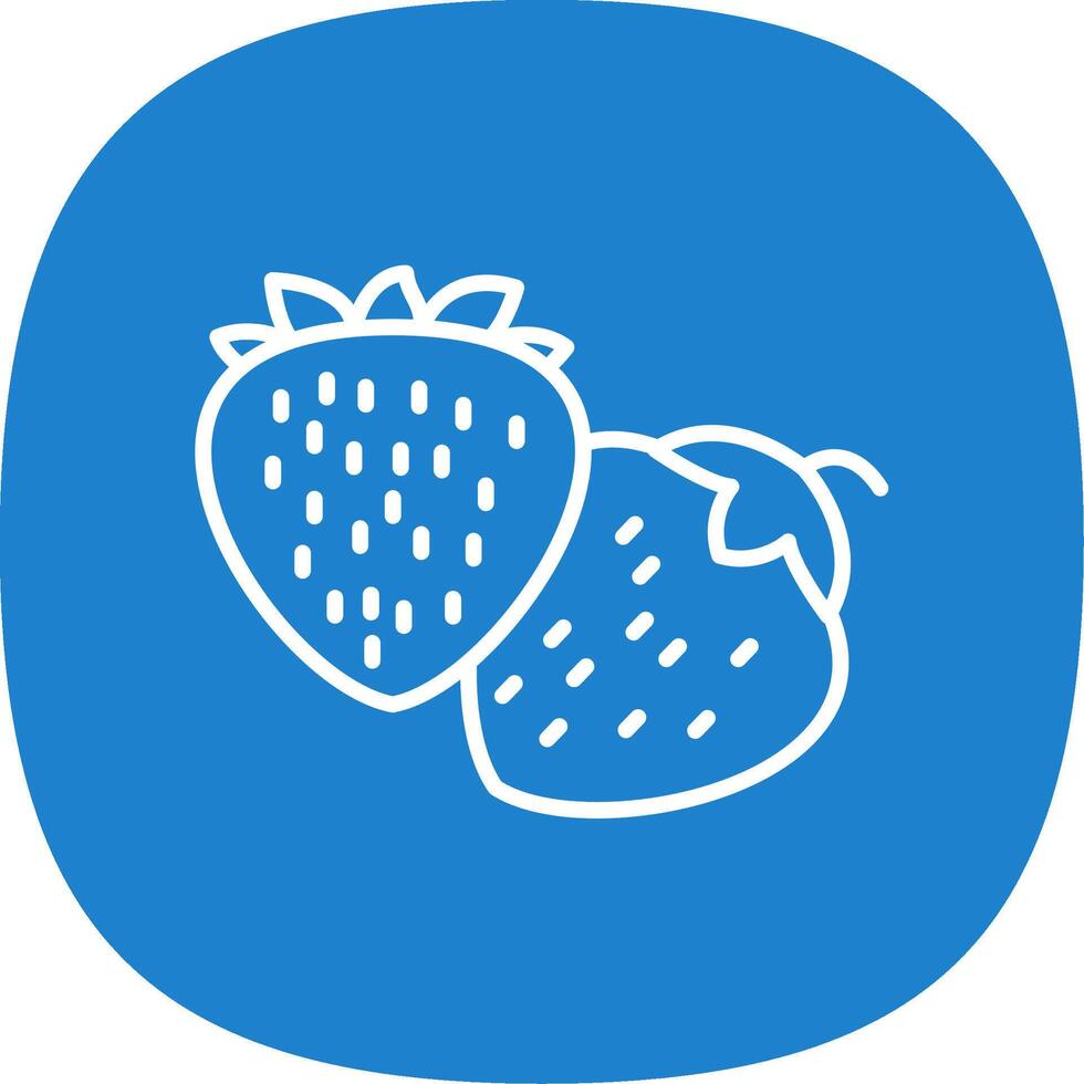 Strawberries Line Curve Icon Design vector