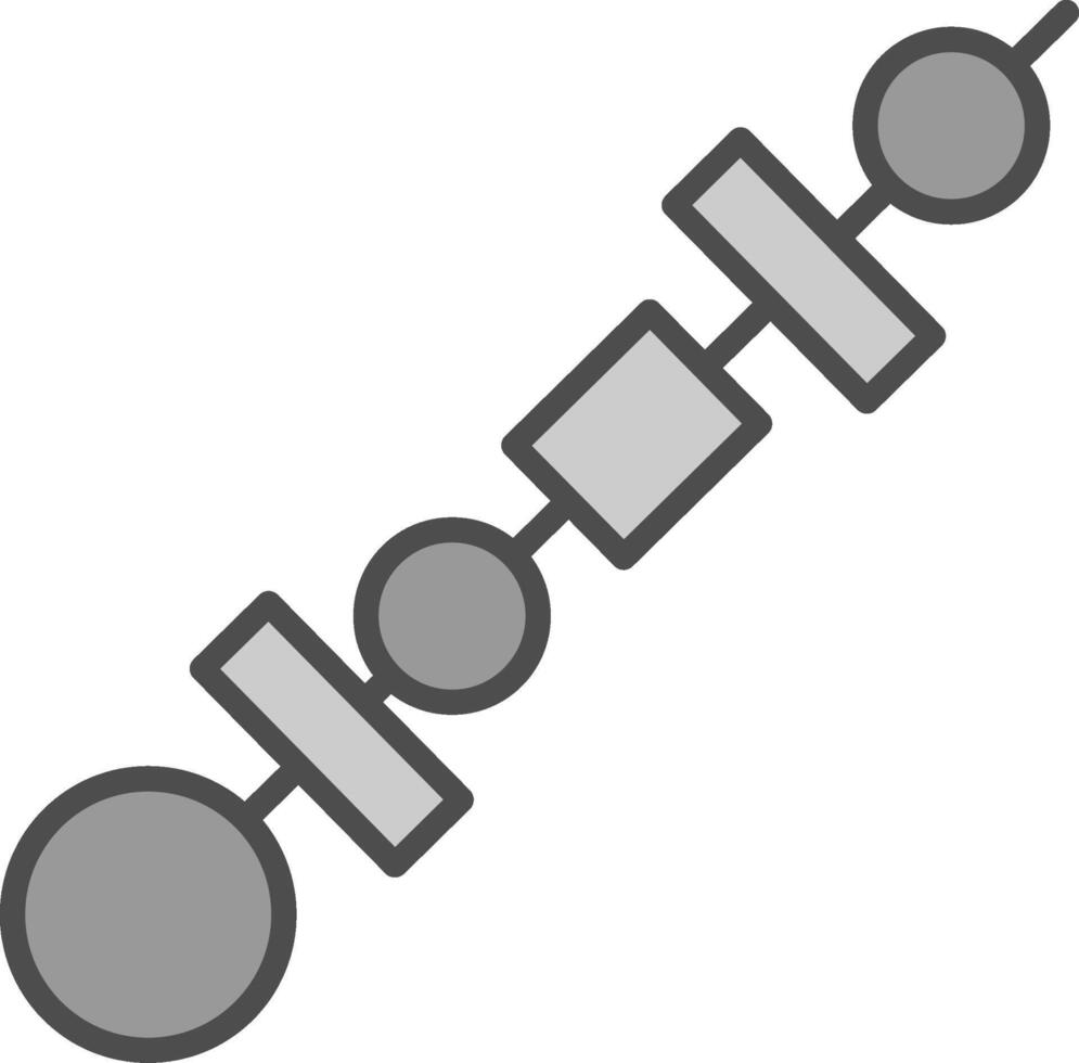 Skewers Line Filled Greyscale Icon Design vector