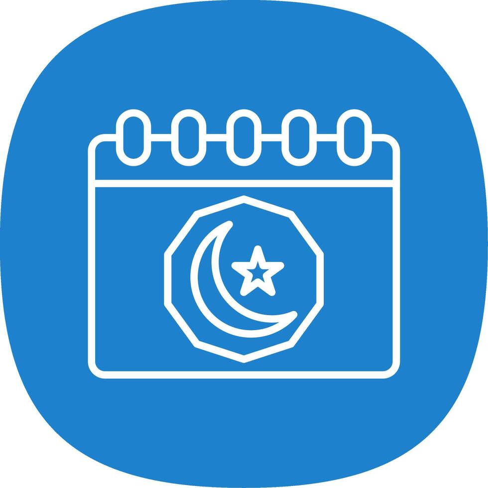 Ramadan Day Line Curve Icon Design vector
