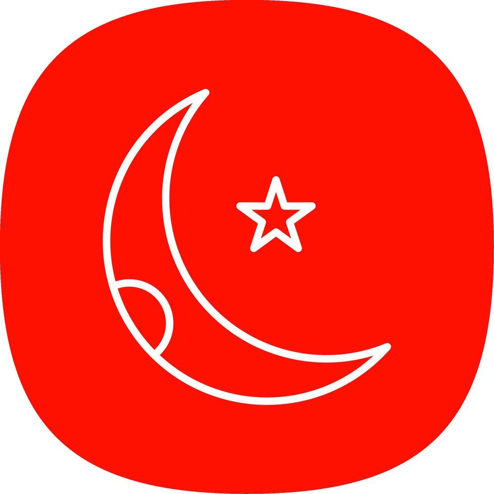 Moon Line Curve Icon Design vector
