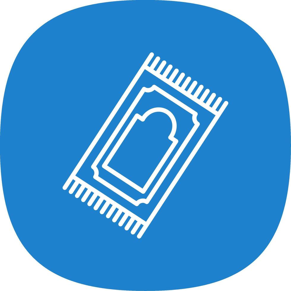 Prayer Mat Line Curve Icon Design vector