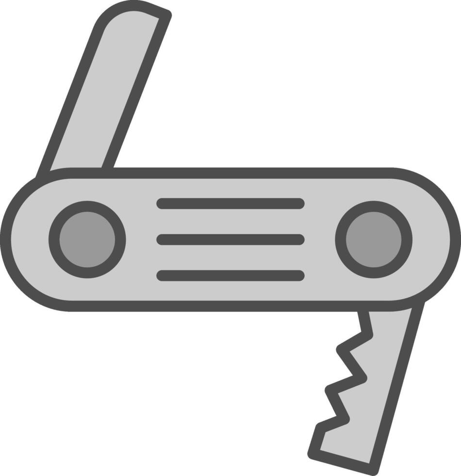 Swiss Army Knife Line Filled Greyscale Icon Design vector