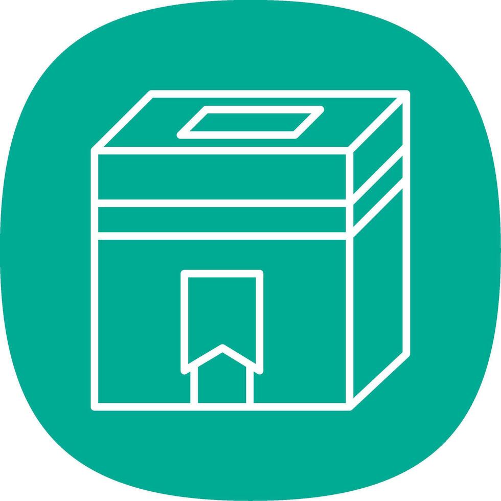 Kaaba Line Curve Icon Design vector
