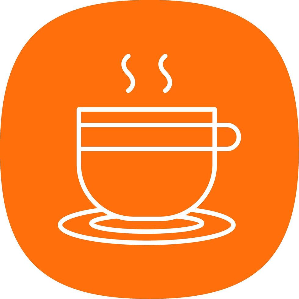 Teacup Line Curve Icon Design vector