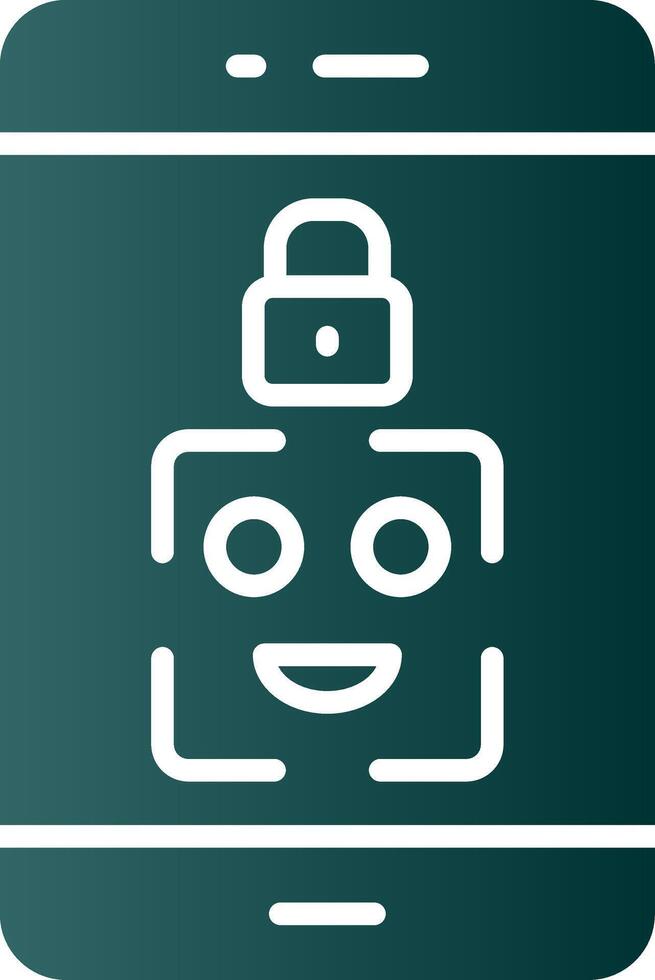 Facial Recognition Glyph Gradient Icon vector