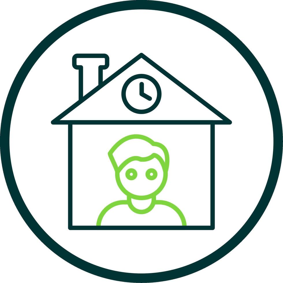 Home Owner Line Circle Icon Design vector