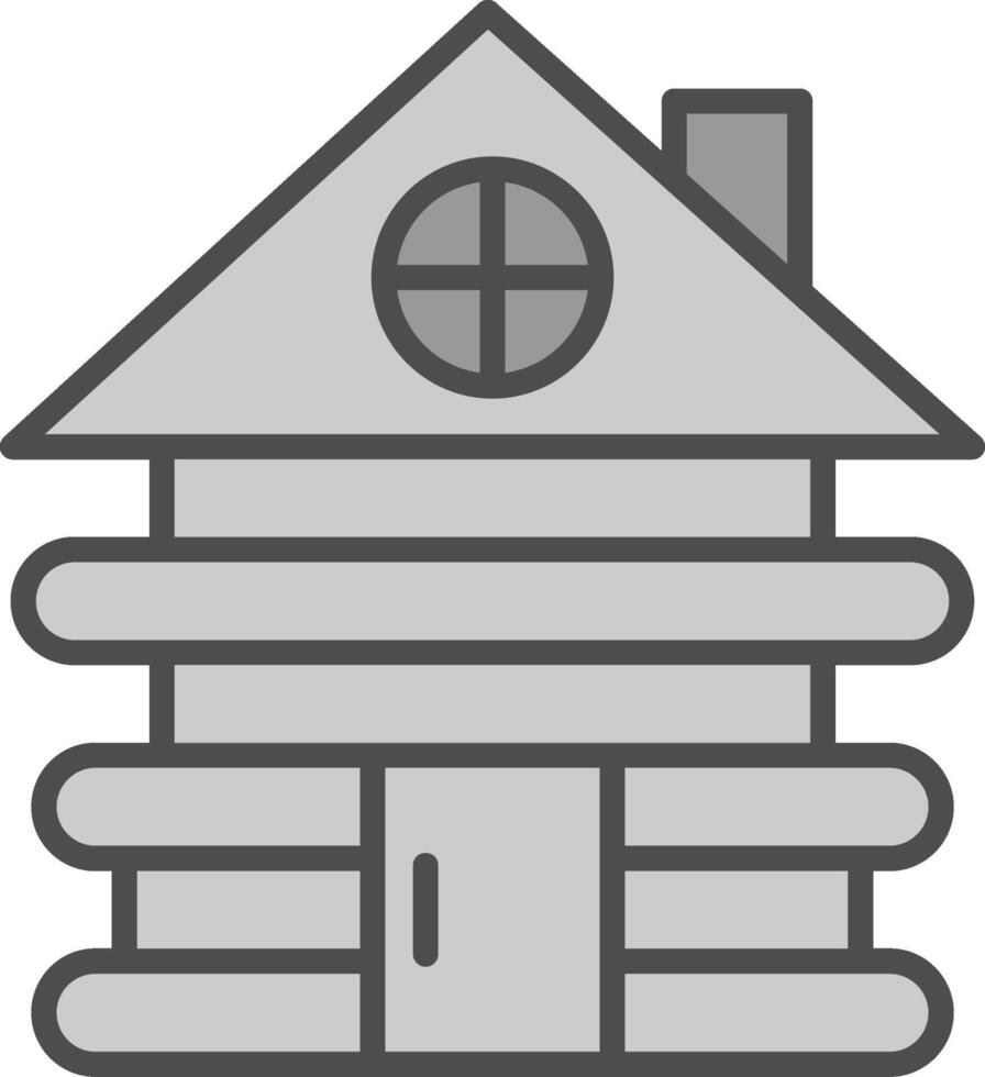 Cabin Line Filled Greyscale Icon Design vector