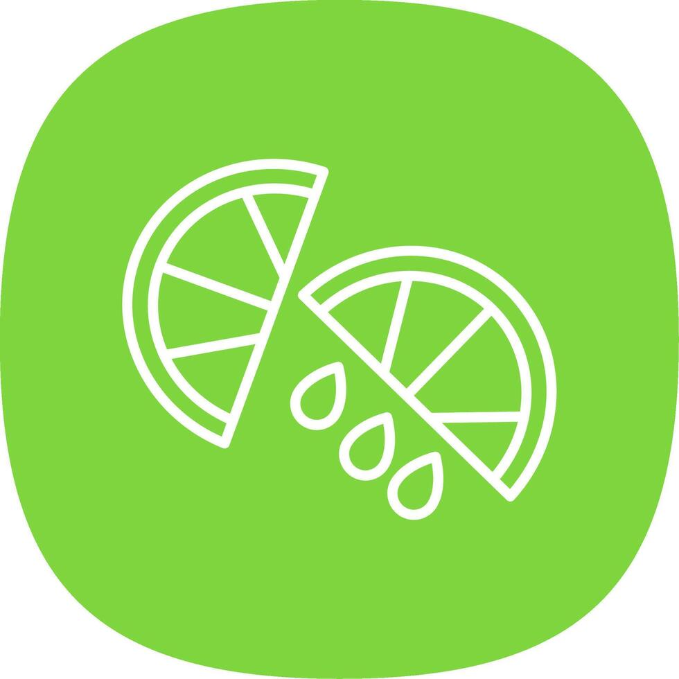Lemon Slice Line Curve Icon Design vector