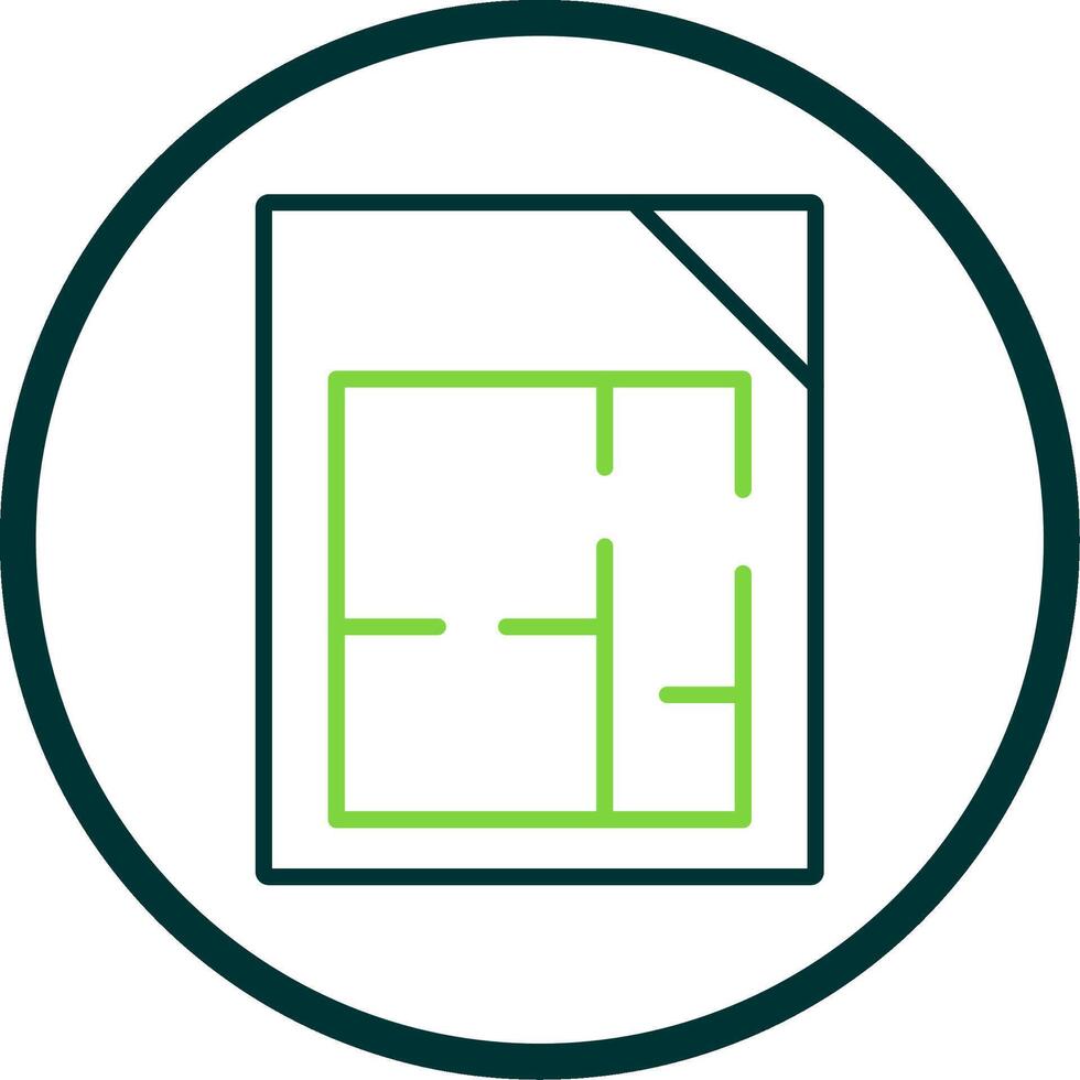 Floor Plans Line Circle Icon Design vector