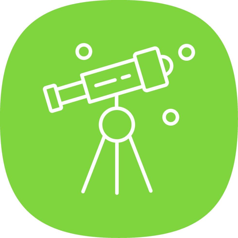 Telescope Line Curve Icon Design vector