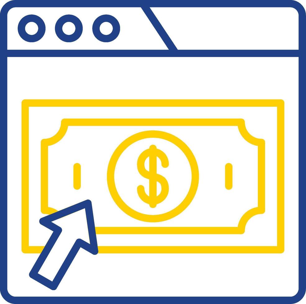 Pay Per click Line Two Colour Icon Design vector