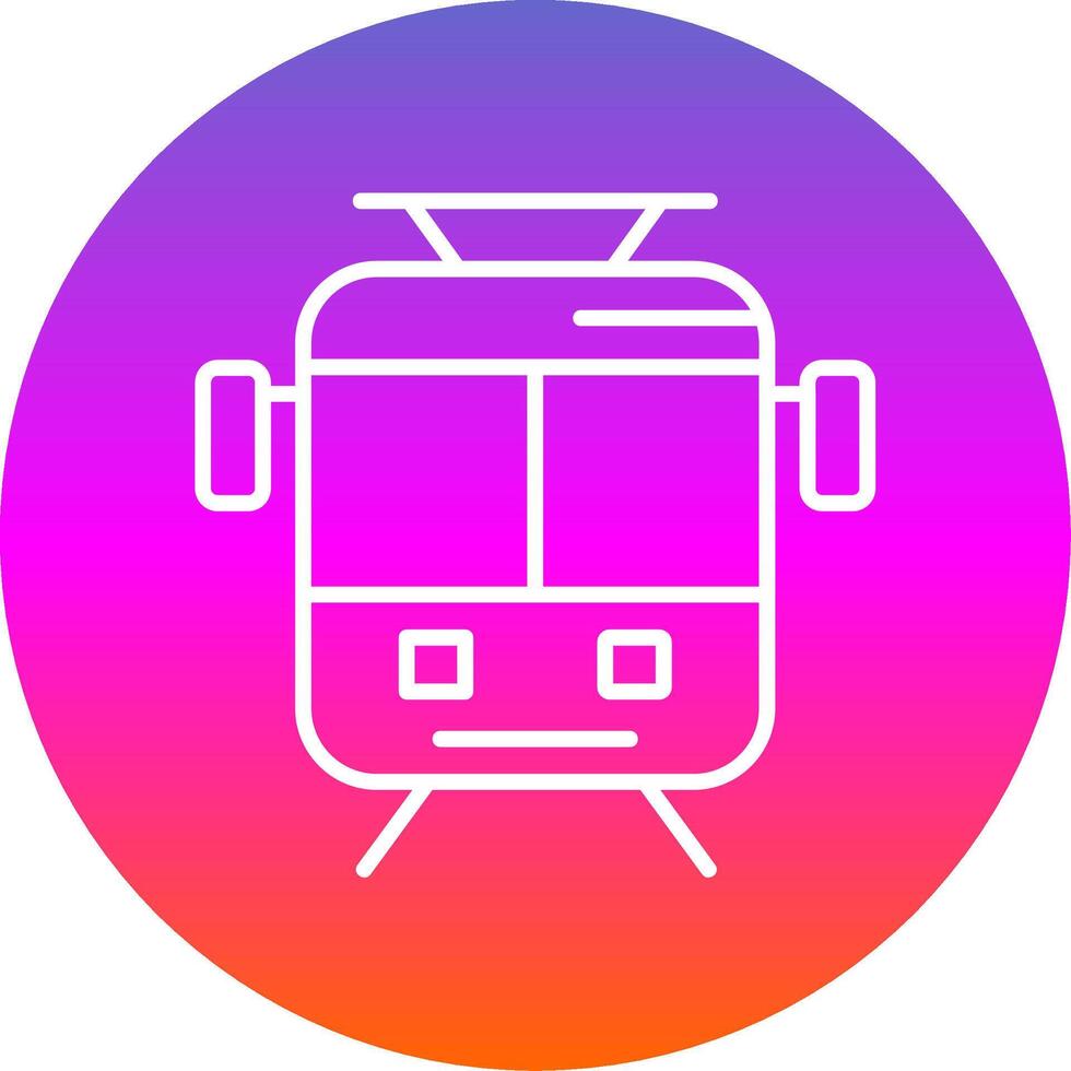 Old Tram Line Gradient Circle Icon vector