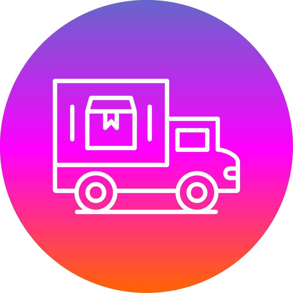 Delivery Van Line Gradient Circle Icon vector