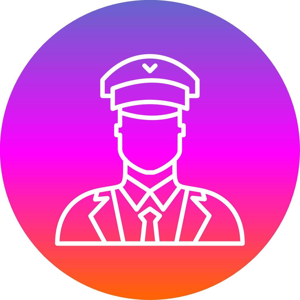 Pilot Line Gradient Circle Icon vector