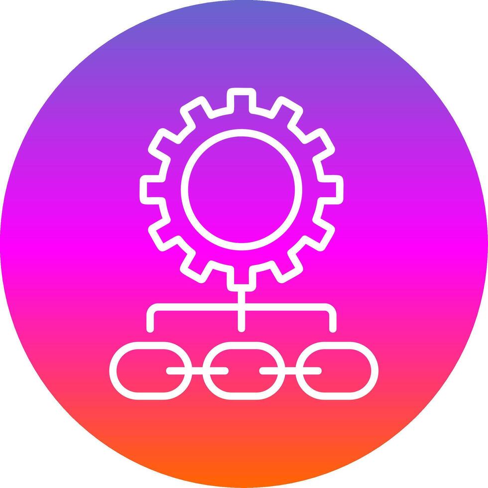 Supply Chain Management Line Gradient Circle Icon vector
