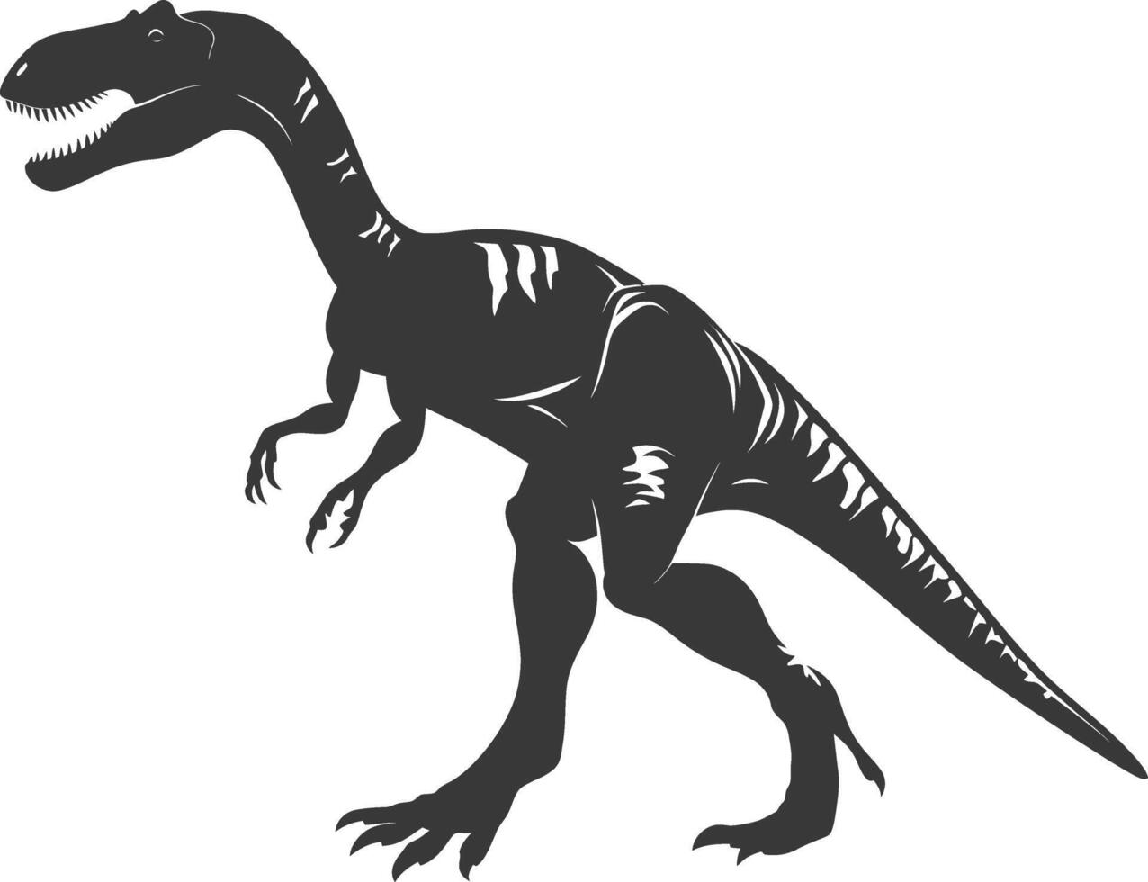 Silhouette Prehistoric Dinosaur animal black color only vector