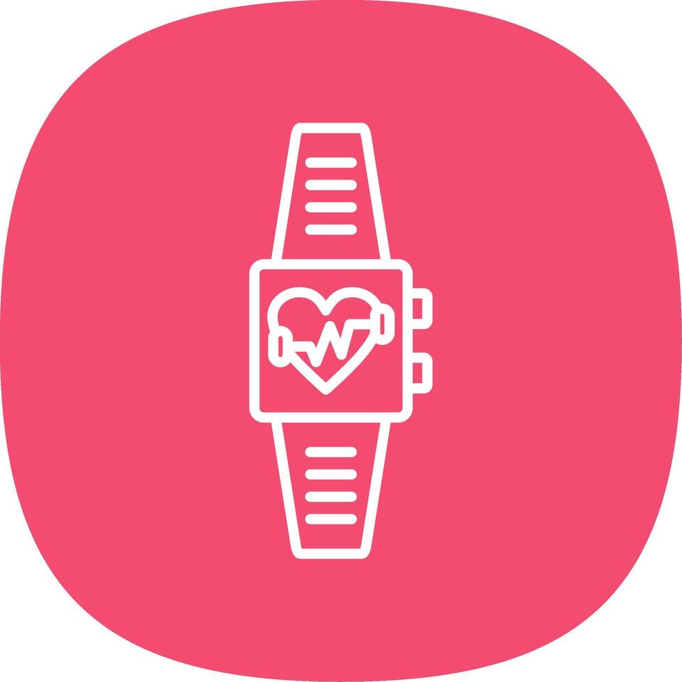 Fitness Watch Line Curve Icon Design vector