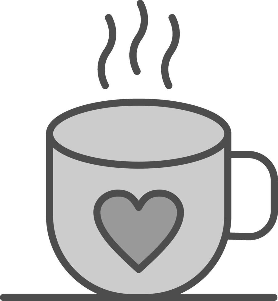 Coffee Line Filled Greyscale Icon Design vector