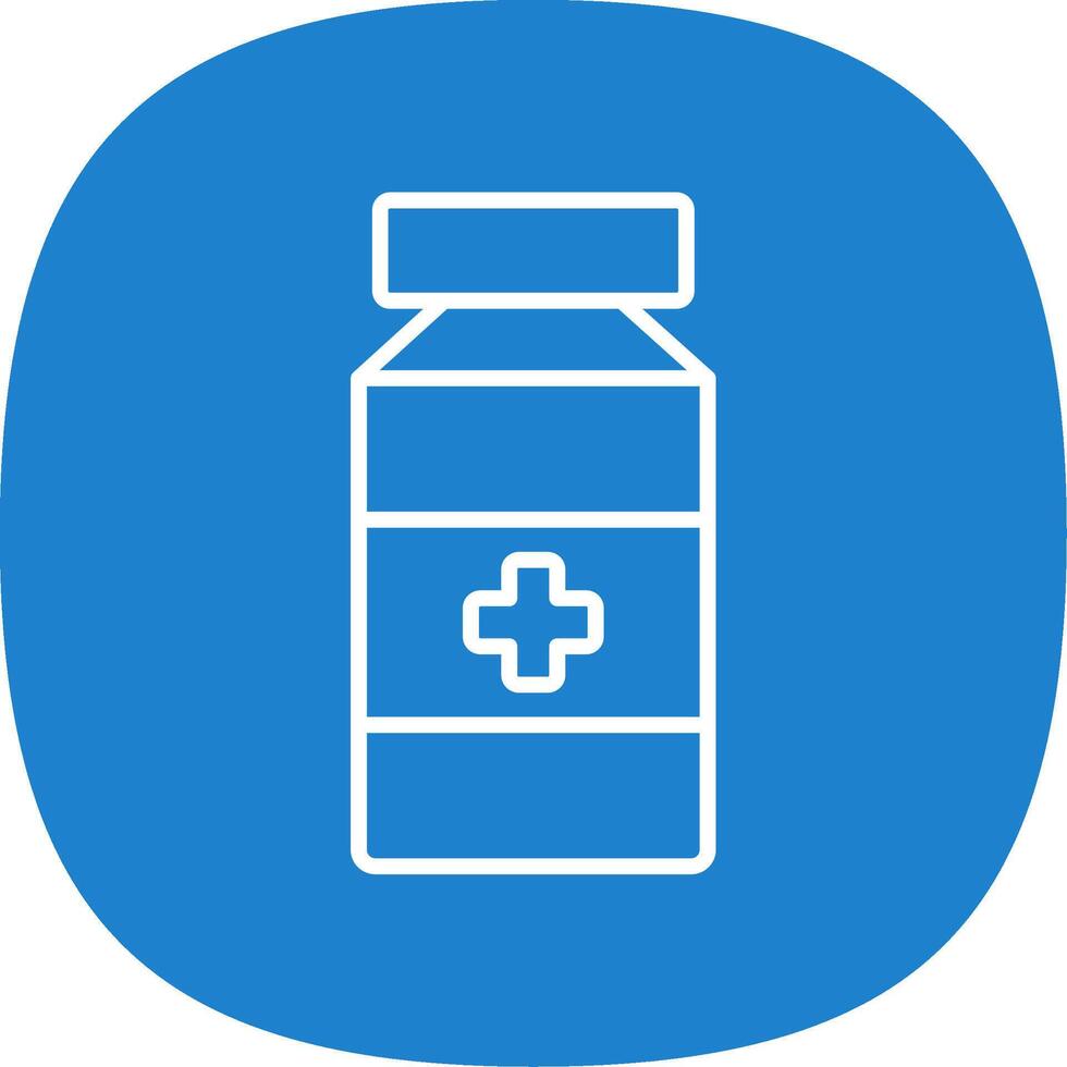 Pill Jar Line Curve Icon Design vector