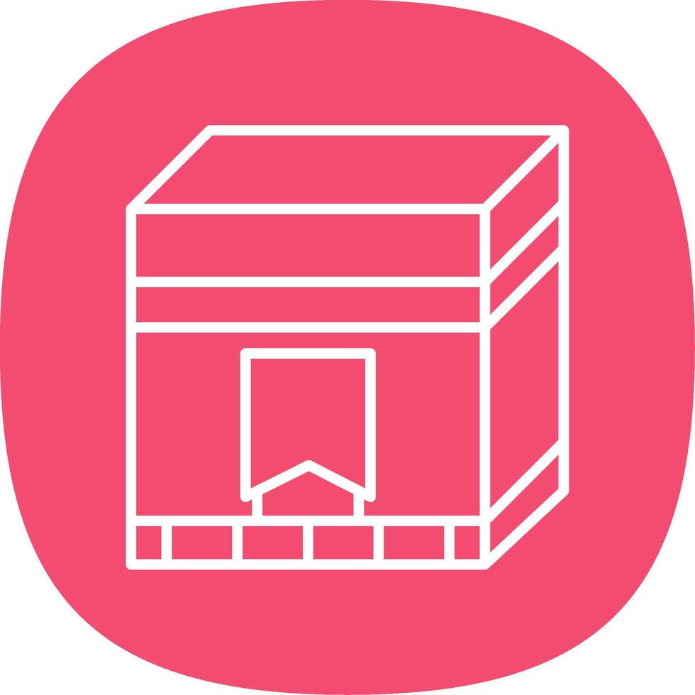 Kaaba Line Curve Icon Design vector