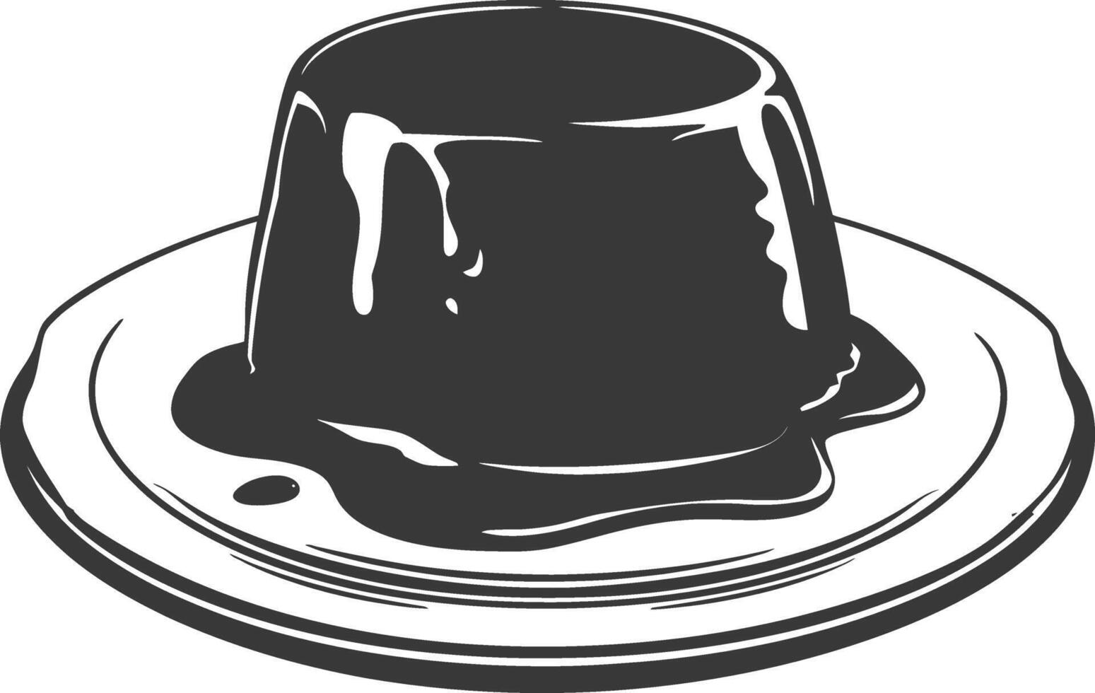 Silhouette pudding platter black color only full vector