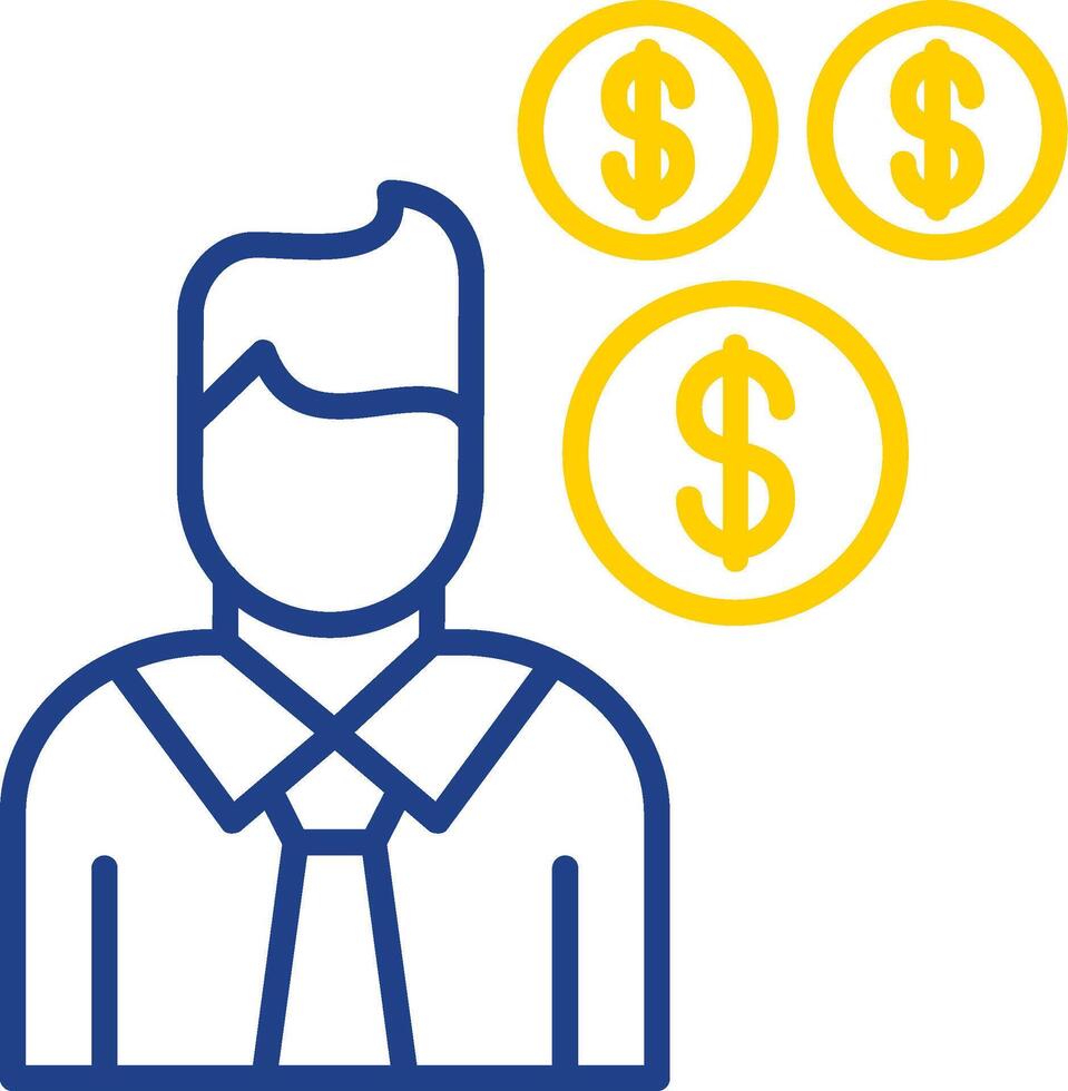 Sales Manager Line Two Colour Icon Design vector