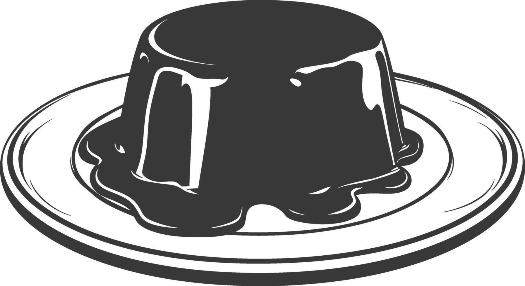Silhouette pudding platter black color only full vector