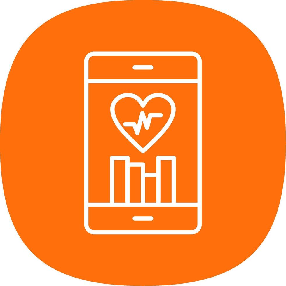 Fitness App Line Curve Icon Design vector