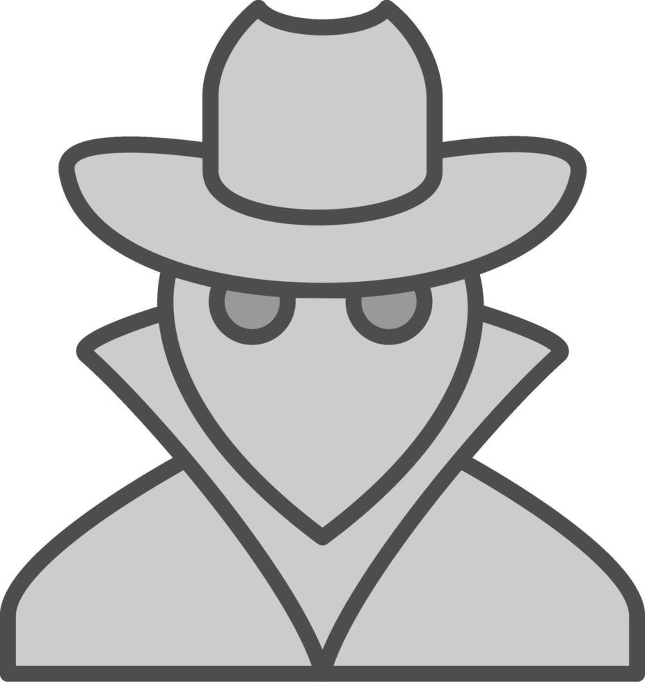 Spy Line Filled Greyscale Icon Design vector