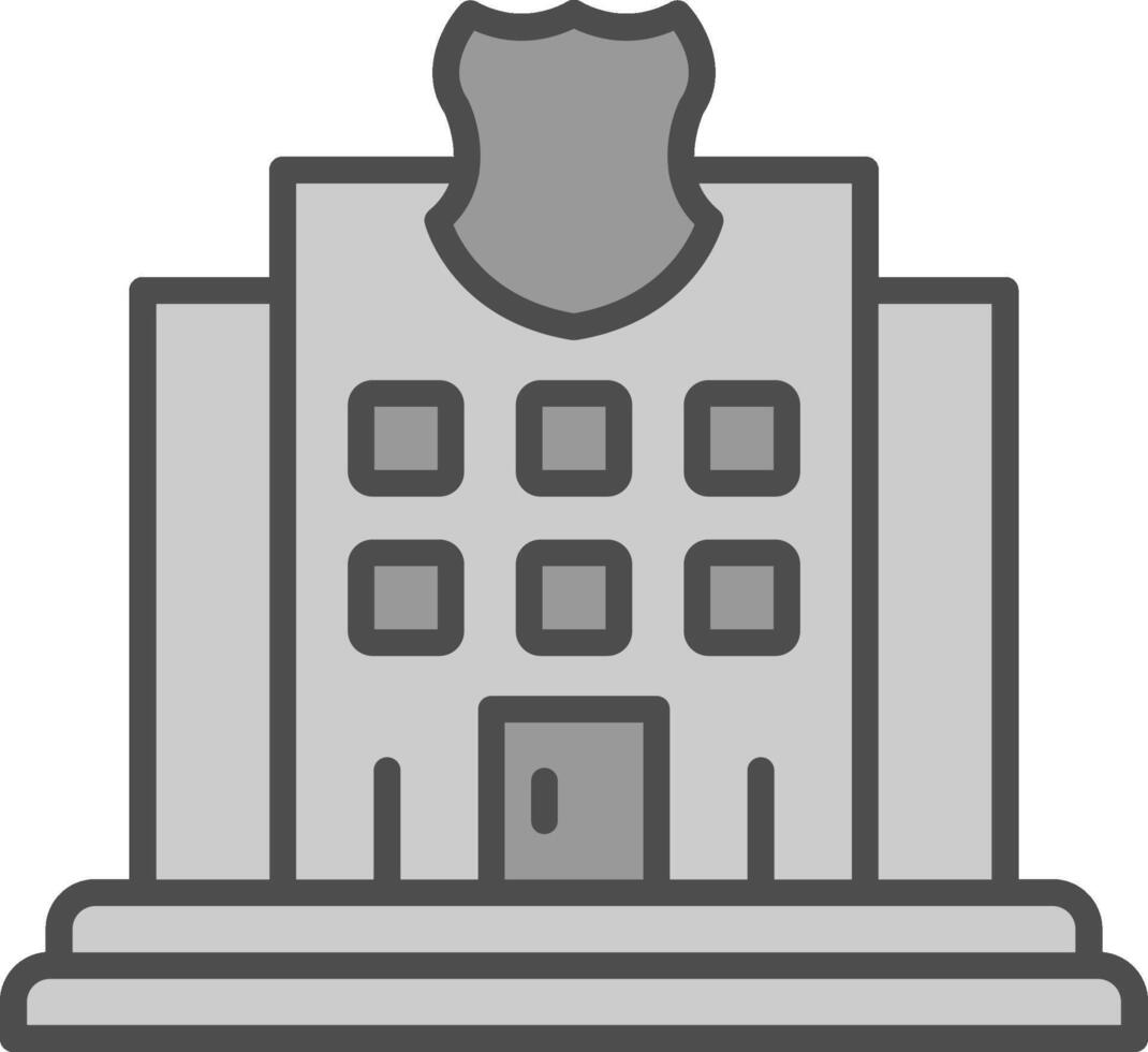 Police Station Line Filled Greyscale Icon Design vector