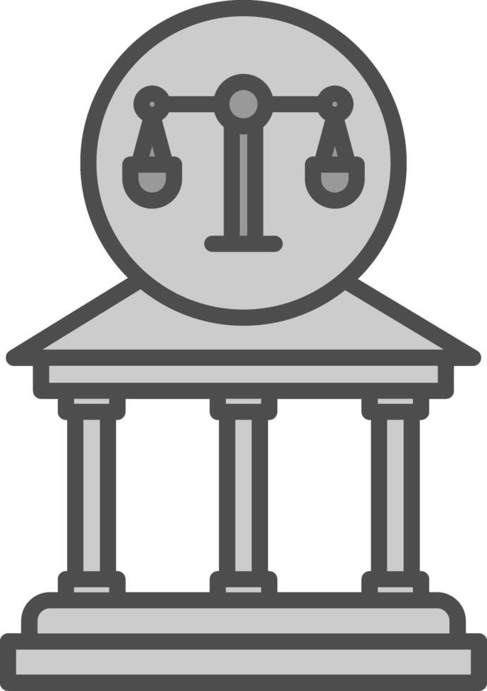 Court Line Filled Greyscale Icon Design vector
