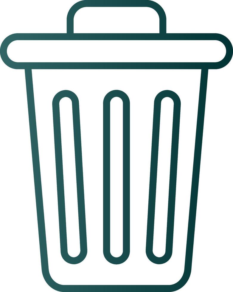 Dustbin Line Gradient Icon vector