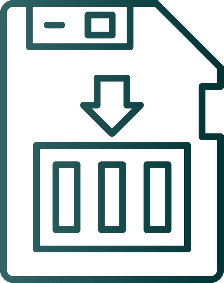 Sim Card Line Gradient Icon vector