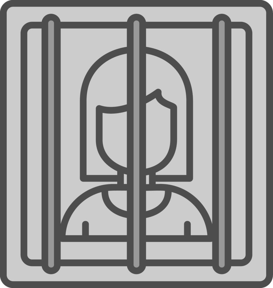 prisionero línea lleno escala de grises icono diseño vector