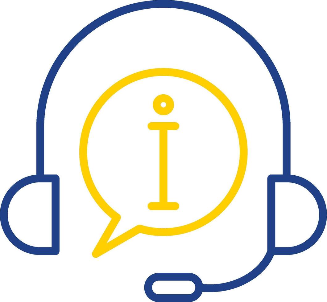 Customer Service Line Two Colour Icon Design vector