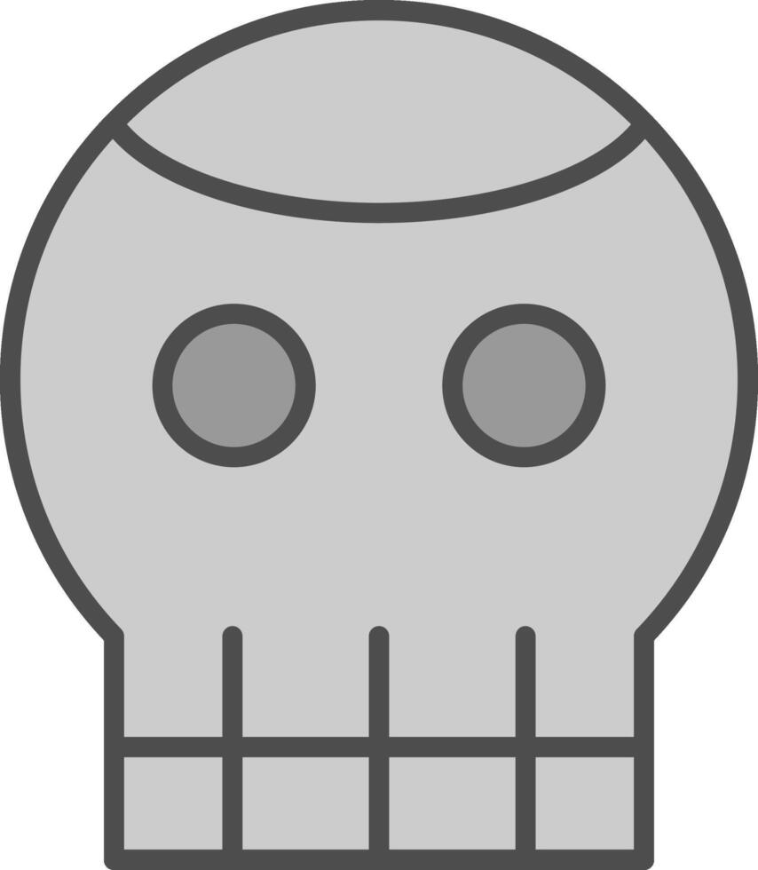 Skull Line Filled Greyscale Icon Design vector
