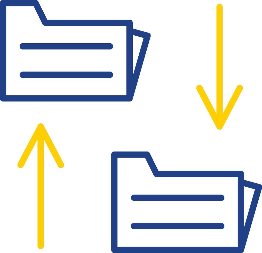 File Sharing Line Two Colour Icon Design vector