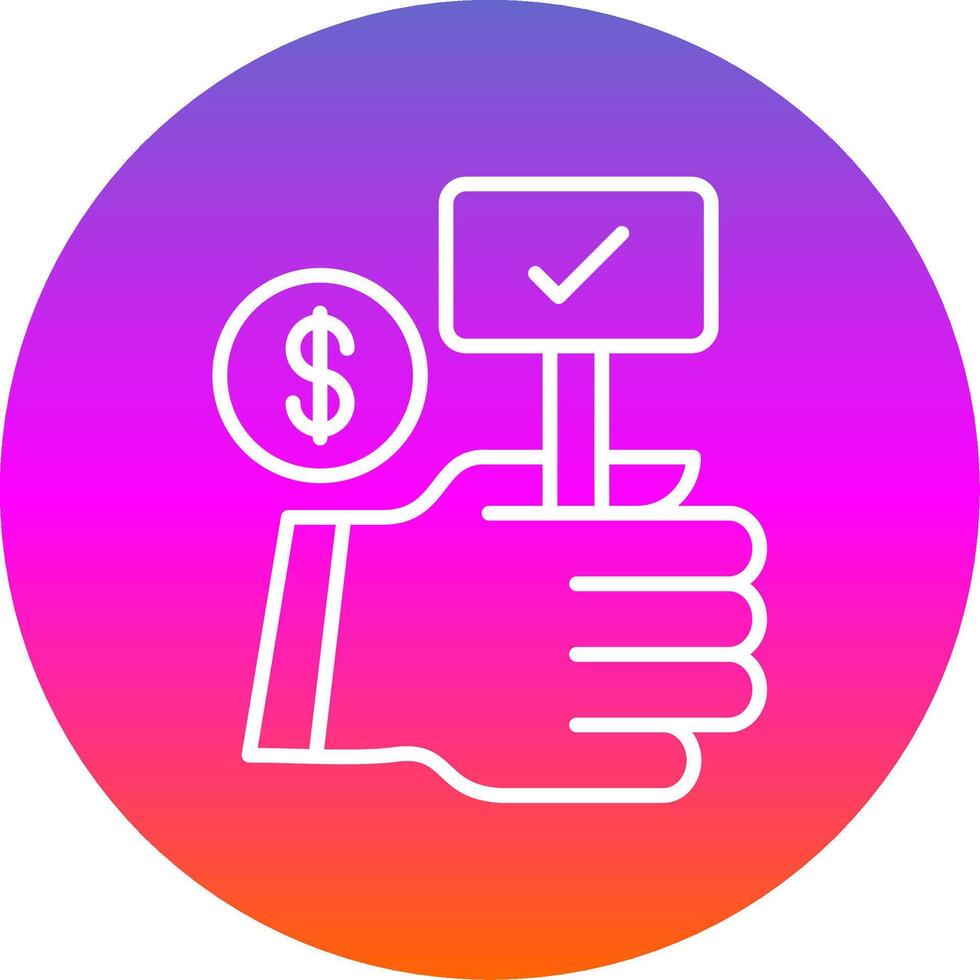 Auction Bid Line Gradient Circle Icon vector
