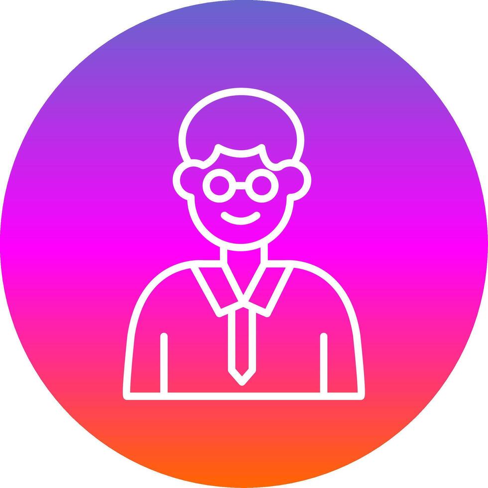 Professor Line Gradient Circle Icon vector