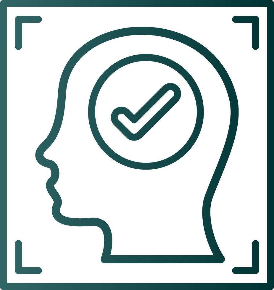 Face Recognition Line Gradient Icon vector