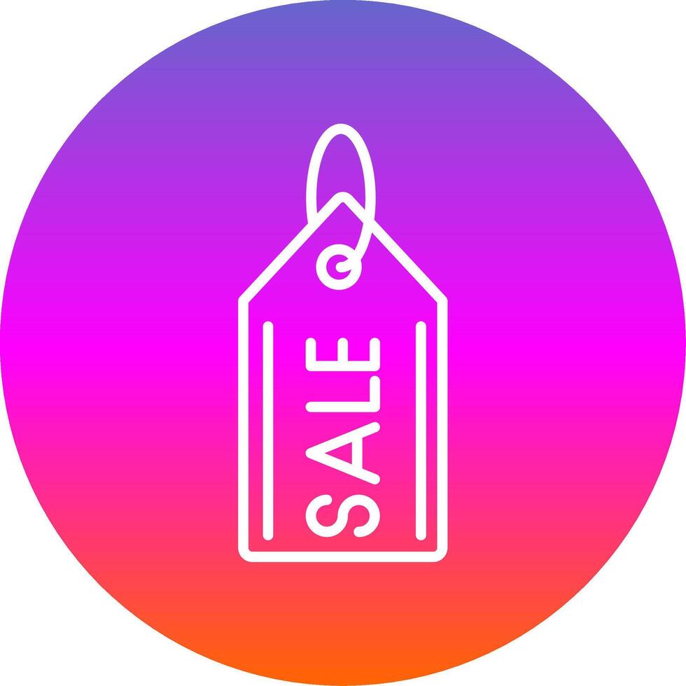 Sale Tag Line Gradient Circle Icon vector