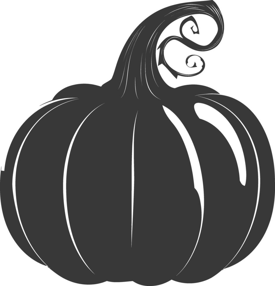 Silhouette pumpkin fruit black color only vector