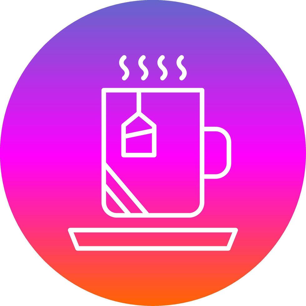 Hot Tea Line Gradient Circle Icon vector