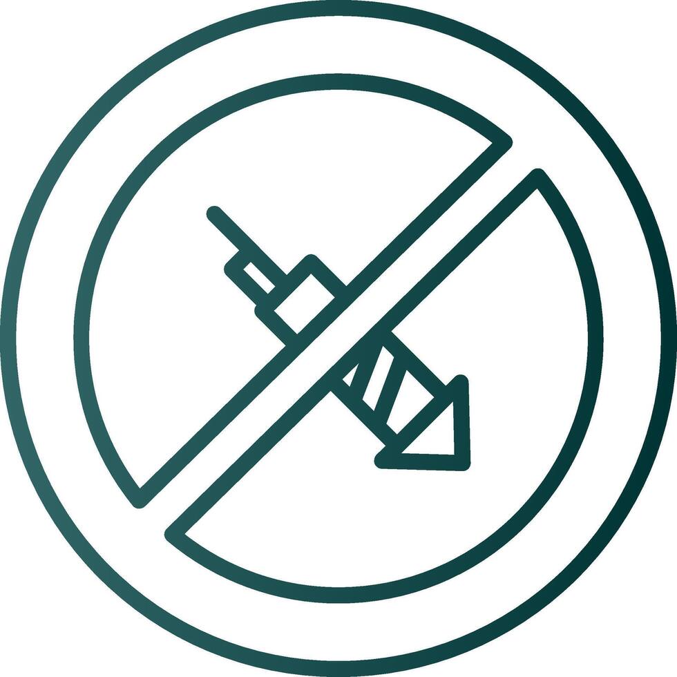 No Firework Line Gradient Icon vector