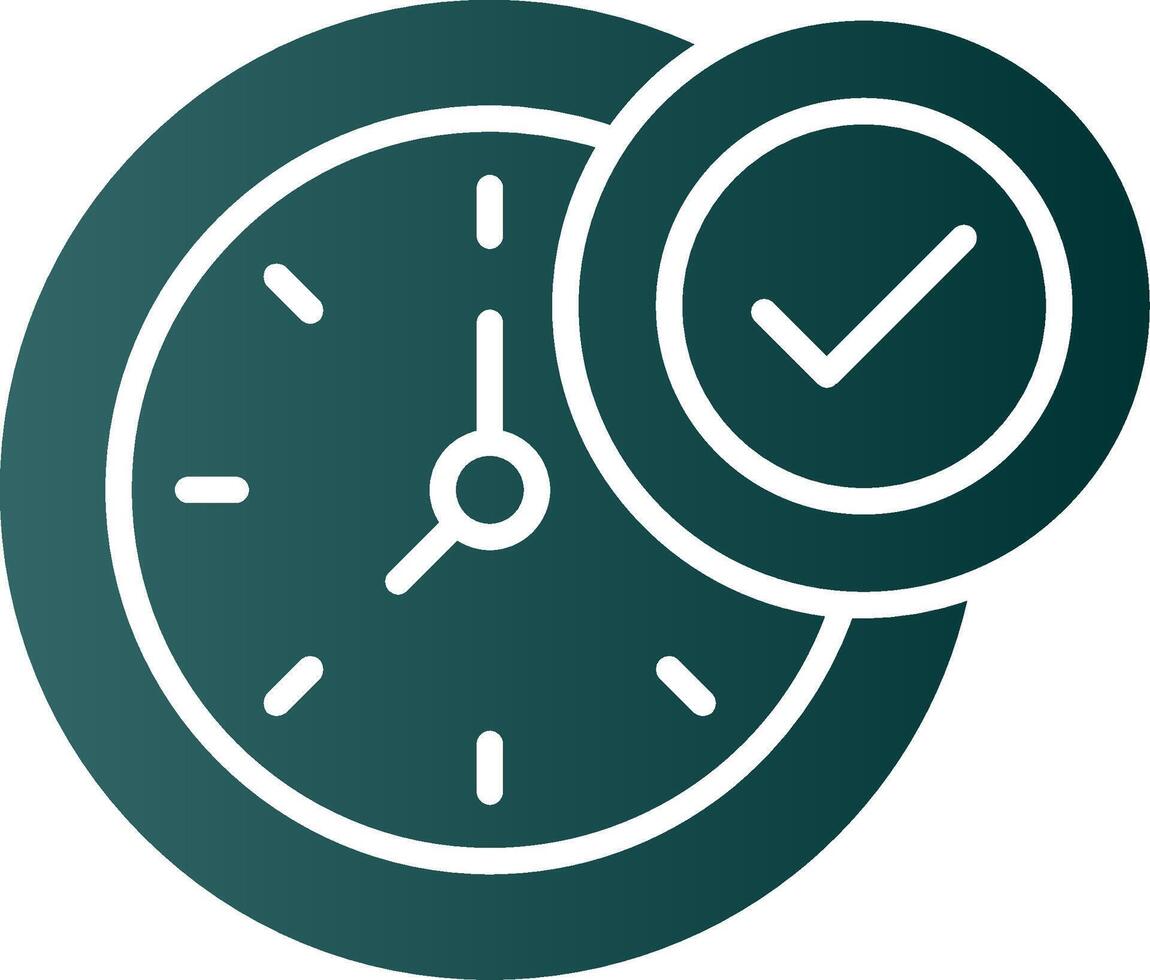 Clock Glyph Gradient Icon vector