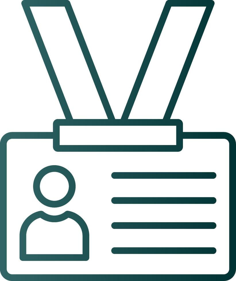 Identification Card Line Gradient Icon vector