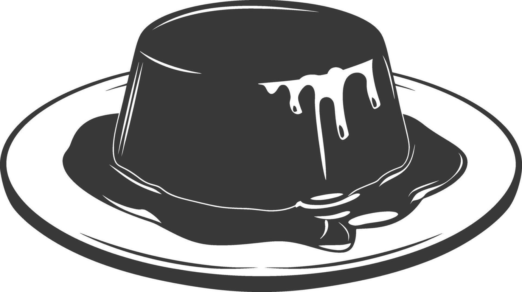 Silhouette pudding platter black color only full vector