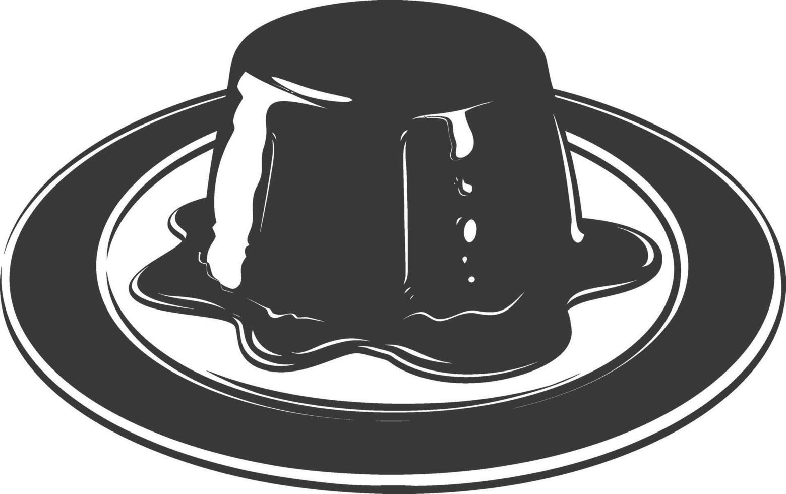 Silhouette pudding platter black color only full vector