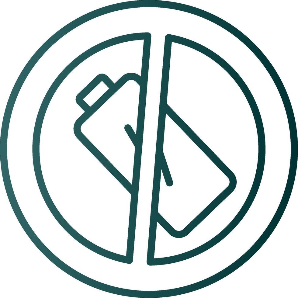 No Battery Line Gradient Icon vector