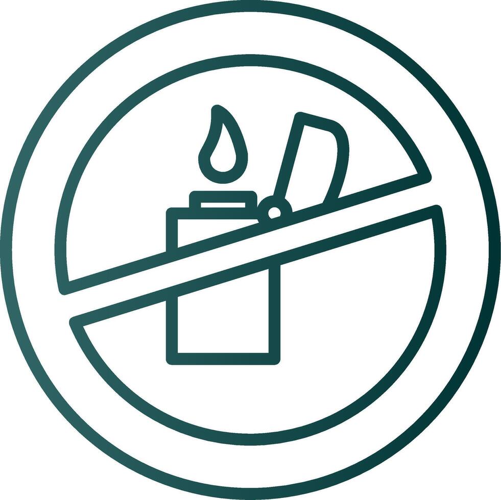 No Lighter Line Gradient Icon vector
